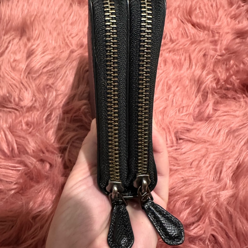 COACH Double Zipper Travel Wallet Clutch Organizer Black - Picture 5 of 15
